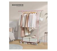 Songmics Clothes Rack On Wheels, Heavy Duty Clothes Rail, With Extendable Hanging Rail, 90 Kg Load Capacity, Easy Assembly