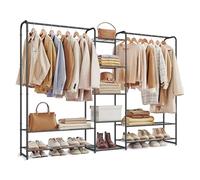 Open wardrobe with hangers, Black Matt / 183W cm