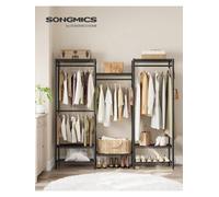 Songmics Clothes Rack, Open Wardrobe For Bedroom, Metal Clothes Rails With Adjustable Storage Shelves And Hanging Rails