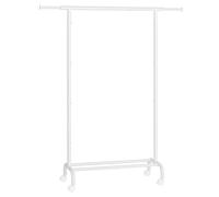 SONGMICS Clothes Rail, Clothes Rack, Extendable Hanging Rail, Clothing Storage with Wheels, 45 kg Total Max. Load, 40 x (83-120) x 156 cm, Cloud White HSR134W01