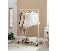 Songmics Clothes Rail, Clothes Rack, Extendable Hanging Rail, Clothing Storage With Wheels, Ink Black