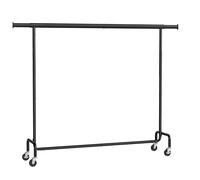 Clothes Rack on Wheels with Extendable Hanging Rail, Matte Black