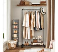 SONGMICS Clothes Rail with Storage Shelf & Lockable Wheels in Black SONGMICS Black