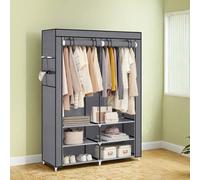 Songmics Clothes Wardrobe, Portable Closet, 2 Hanging Rails, Shelves, And 4 Side Pockets, 45 X 127 X 176 Cm