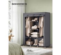 Songmics Clothes Wardrobe, Portable Closet, Garment Organiser Rack With Non-Woven Fabric Cover, Hanging Rails, Shelves, Large Capacity