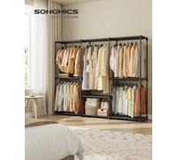 Songmics Clothes Wardrobe, Portable Closet, Open Storage Wardrobe, Clothes Garment Rack, 205 X 43 X 166 Cm