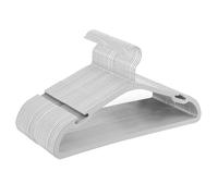 SONGMICS Coat Hangers, Pack of 30, Heavy-Duty Plastic Hangers, with Wide Shoulder Notches, Trousers Bar, 360° Swivel Hook, Space-Saving, 41.6 x 21.4 cm, for Wardrobe, Grey CRP065G01