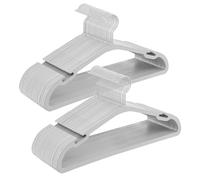 SONGMICS Coat Hangers, Pack of 50, Heavy-Duty Plastic Hangers, with Wide Shoulder Notches, Trousers Bar, 360° Swivel Hook, Space-Saving, 41.6 x 21.4 cm, for Wardrobe, Grey CRP060G01
