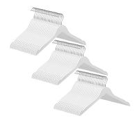 SONGMICS Coat Hangers, Set of 60, Solid Wood, Wooden Hangers with Notches, 360° Rotating Hook, Non-Slip, 44 cm Long, White