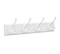 SONGMICS Coat Racks, Wall-Mounted Coat Rack, Coat Hook with 4 Tri-Hooks, Hook Rack for Bags, Coats, for Hallway, Living Room, Bedroom, White LHR30WT