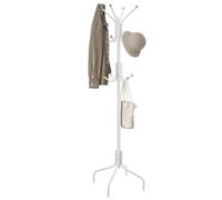 SONGMICS Coat Stand, Metal Coat Rack with 12 Hooks, 4 Legs, Hang Coats, Jackets, Hats, Bags, for Hallway Bedroom Office, White RCR031W01