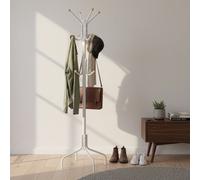 Songmics Coat Stand, Metal Coat Rack With 12 Hooks, 4 Legs, For Coats, Jackets, Hats, Bags, For Hallway Bedroom Office, White