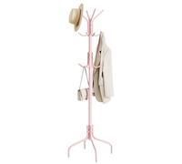 SONGMICS Coat Stand, Metal Coat Rack with 12 Hooks, 4 Legs, Hang Coats, Jackets, Hats, Bags, for Hallway Bedroom Office, Jelly Pink RCR031R01