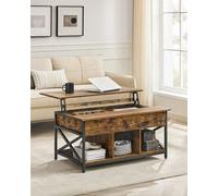 Songmics Coffee Table, Lift-Top Table Coffee Table For Living Room, Coffee Table With Open And Hidden Storage, X-Shaped Bars