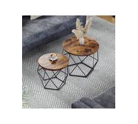 Songmics Coffee Tables, Set Of 2 Side Tables, Robust Steel Frame, For Living Room, Bedroom