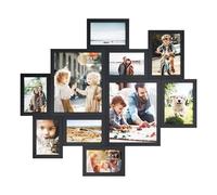 SONGMICS Collage Photo Frames, 10 Multi Picture Frames for Wall, Two 8x10 Inches (20 x 25 cm), Four 5x7 Inches (13 x 18 cm), Four 4x6 Inches (10 x 15 cm), Tool-Free Assembly, Black RPF100BZ01