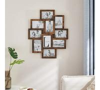 Songmics Collage Picture Frames Rustic Brown Wall Mounted Collage Multiple Photos Frame