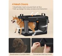 Songmics Collapsible Dog Crate, Portable Pet Travel Crate For Medium Dogs, 76.2 X 53.4 X 53.4 Cm