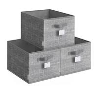 SONGMICS Collapsible Storage Boxes, Set of 3, 40 x 30 x 24 cm