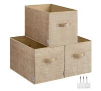 Collapsible Storage Boxes Set of 3, Sand Beige / 50 x 30 x 30 cm