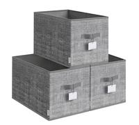 Collapsible Storage Boxes Set of 3, Cattail Grey / 50 x 30 x 30 cm