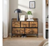 SONGMICS Compact Chest of Drawers with 5 Fabric Drawers Steel Frame in Brown SONGMICS Brown