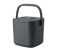 SONGMICS Compost Bin, PP Plastic Kitchen Food Waste Caddy, Worktop Bin with Lid and Strainer Basket, Odour-Proof, 7 L, 24 x 20 x 19.5 cm, Grey, Leos Collection LTB217GZ01