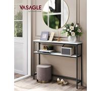 Songmics Console Table For Hallway, 2-Tier Slim Sofa Table, 20 X 100 X 80 Cm, Hallway Table With 2 Shelves, For Living Room