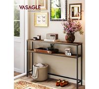 Songmics Console Table For Hallway, 2-Tier Slim Sofa Table, 20 X 120 X 80 Cm, Hallway Table With 2 Shelves, For Living Room