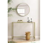 Songmics Console Table, Tempered Glass Sofa Table, Modern Entryway Table, Sturdy Metal Frame, Easy To Assemble, Adjustable Feet