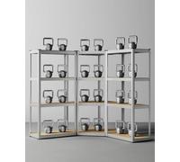 Songmics Corner Shelf 4-Tier, Garage Shelving, Heavy Duty Metal Shelving Unit, For Garage, Storage Room, Warehouse