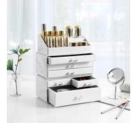 Songmics Cosmetic Storage Organizer, Beauty Cabinet With Drawers, Compartments For Makeup Essentials, White