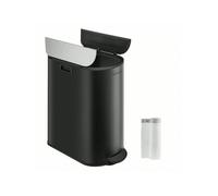 Songmics Double Kitchen Bin, 30L And 20L Dual Compartment Slim Bin For Recycling And Waste, Pedal Bin With Wing Lids