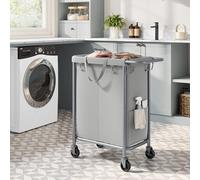 SONGMICS Dual Section Mobile Laundry Cart Large Detachable Liner in Grey SONGMICS Grey