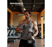 Songmics Dumbbell Sets, 10 Kg, 20 Kg, 30 Kg Weights Each With Connecting Bar, Hexagon
