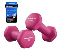 SONGMICS Dumbbells Set of 2 Dumbbells Hexagon Neoprene Coating Strength Training Workout Fitness Training Home