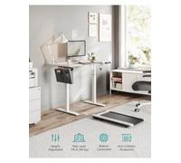 Electric Standing Desk, Height Adjustable Desk, 120 x 60 cm, 4 Memory Heights, White and Grey