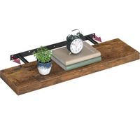 Songmics Extended Wall Display, Large Floating Shelf For Multi-Purpose Storage, Rustic Brown