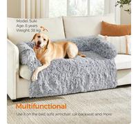 Songmics Extra Large Dog Sofa Bed, Calming Pet Couch Cover, Spacious Comfort For Big Dogs, Grey Ombré
