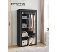 Songmics Fabric Wardrobe, Clothes Storage Organiser, 6 Shelves, 1 Hanging Rail, Non-Woven Fabric, 45 X 88 X 168 Cm