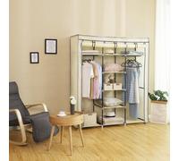 Songmics Fabric Wardrobe, Foldable Closet With Hanging Rail, Clothes Rack, Storage Organiser For Bags, Toys