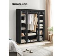 Songmics Fabric Wardrobe, Portable Wardrobe For Bedroom, Clothes Rail With Non-Woven Fabric Cover, 45 X 150 X 175 Cm