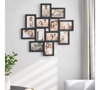 Songmics Family Photo Display, Large Multi-Picture Frame Collection For Wall Mounting, Ink Black