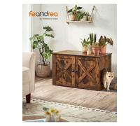 Songmics Feandrea Cat Litter Box Enclosure, Hidden Litter Box Furniture With Removable Divider, End Table, Indoor Cat House, Heather Greige