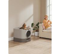 Songmics Feandrea Cat Litter Box With Lid, Xl Enclosed Litter Box With Top Entry, Slide-Out Tray, Scoop, Brush, Anti-Tracking