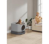 Songmics Feandrea Cat Litter Box With Lid, Xl Enclosed Litter Box With Top Entry, Slide-Out Tray, Scoop, Brush, Anti-Tracking