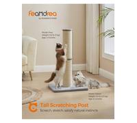 Songmics Feandrea Cat Scratching Post,85 Cm Tall Cat Scratcher For Medium And Large Cats,furniture Scratching Deterrent Sisal Scratch Pole