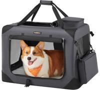 Songmics Feandrea Foldable Pet Carrier Bag, Portable Cat Dog Carrier, Soft Sided Pet Travel Carrier70 X 52 X 52 Cm, Grey