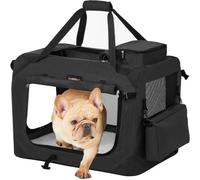 Songmics Feandrea Foldable Pet Carrier Bag, Portable Cat Dog Carrier, With Handles, Storage Pockets, 60 X 42 X 42 Cm, Black