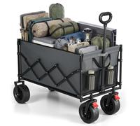 SONGMICS Festival Trolley on Wheels, Foldable Camping Cart, Pull